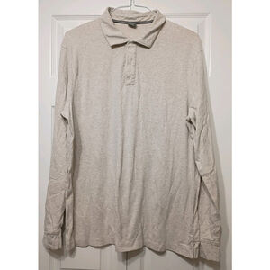 Apt. 9 Men’s Cream Knit Long Sleeve Polo Shirt XL Cotton